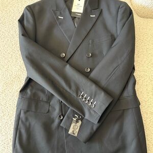 Men's Black Double-Breasted Blazer